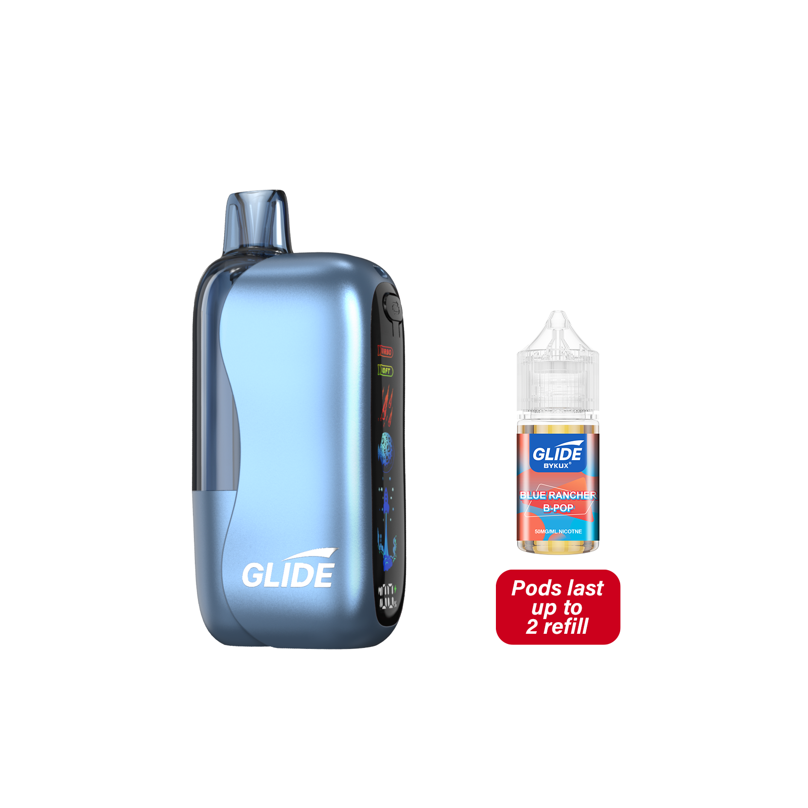 Glide 80K Pod Blue Rancher B-Pop Disposable Vape – Black Coral